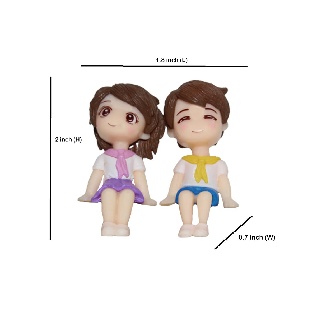 Miniature Couple Set for Miniature Garden Decor (Bonsai , Plant décor, Miniature Toys) (Kids in Uniform)