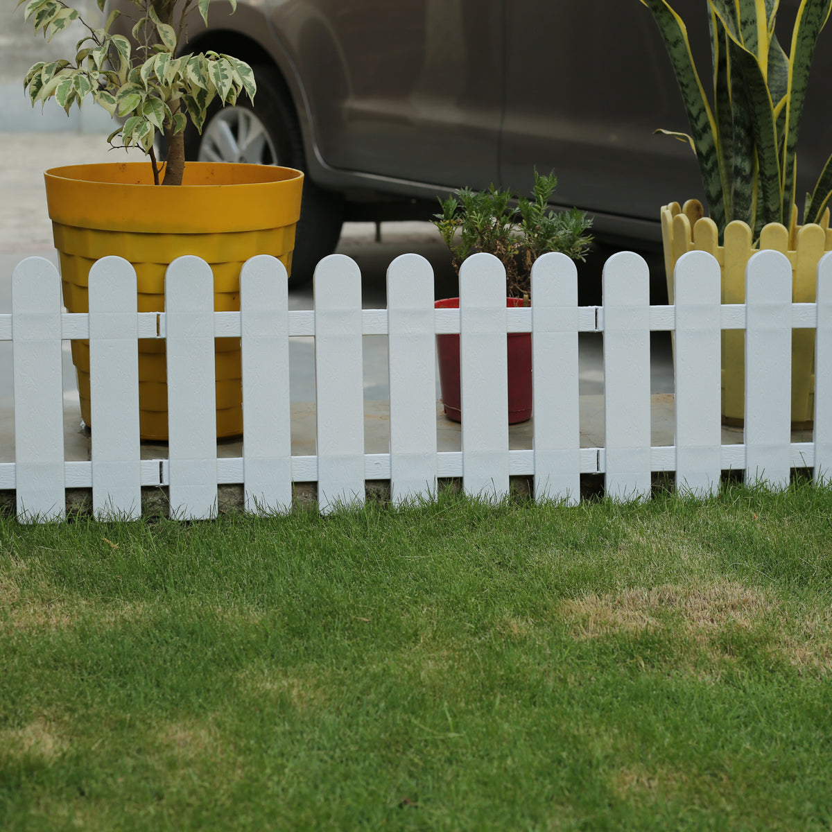 Pack of 8 : PP Picket self Standing Fence for Indoor/Outdoor Garden