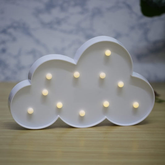 Wonderland Cloud Night Light LED Marquee Sign-Baby Light-Battery Operated Nursery Lamp, Decorative Light for Kid's Room/Party/Home/Wall Décor -White