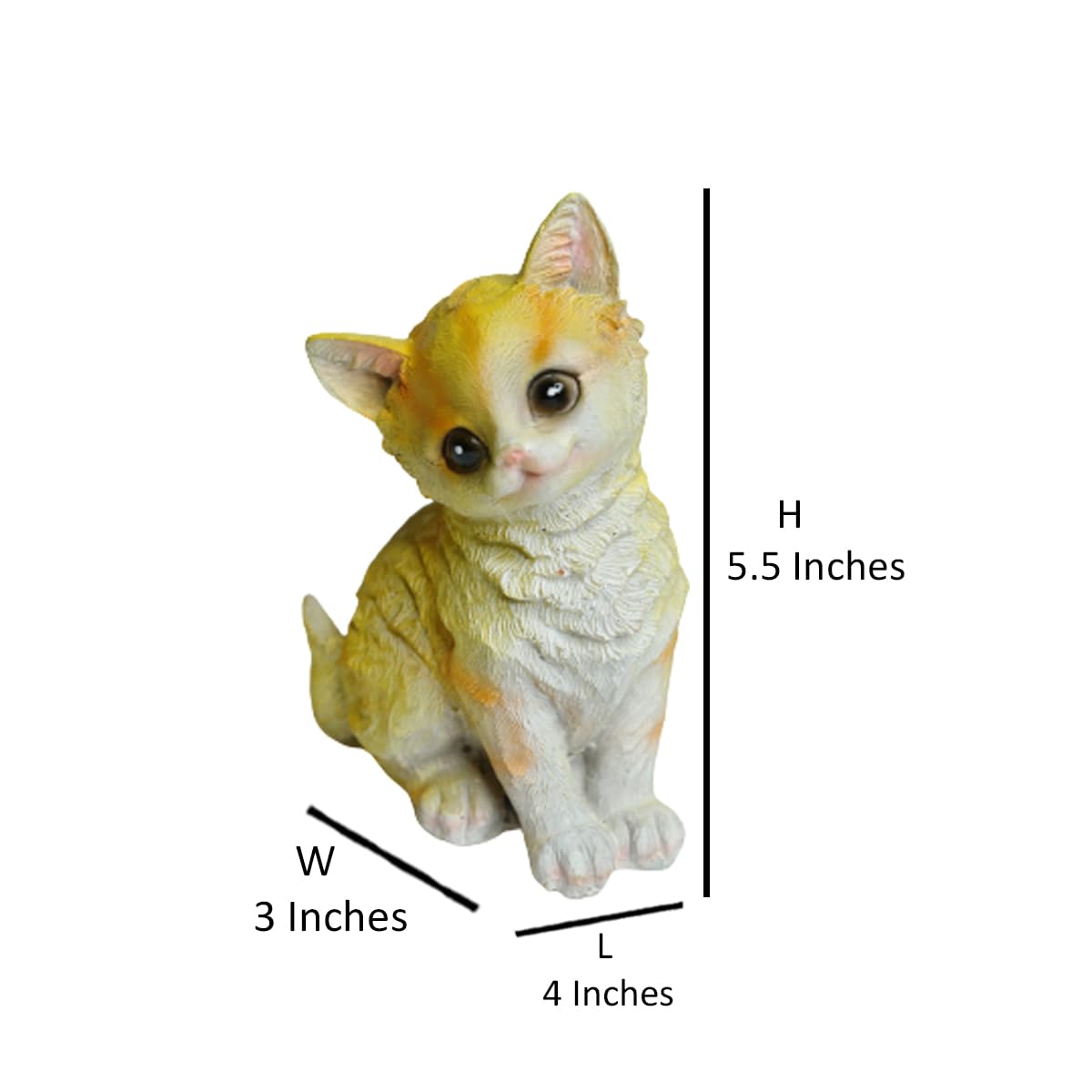 Wonderland resin yellow kitty statue