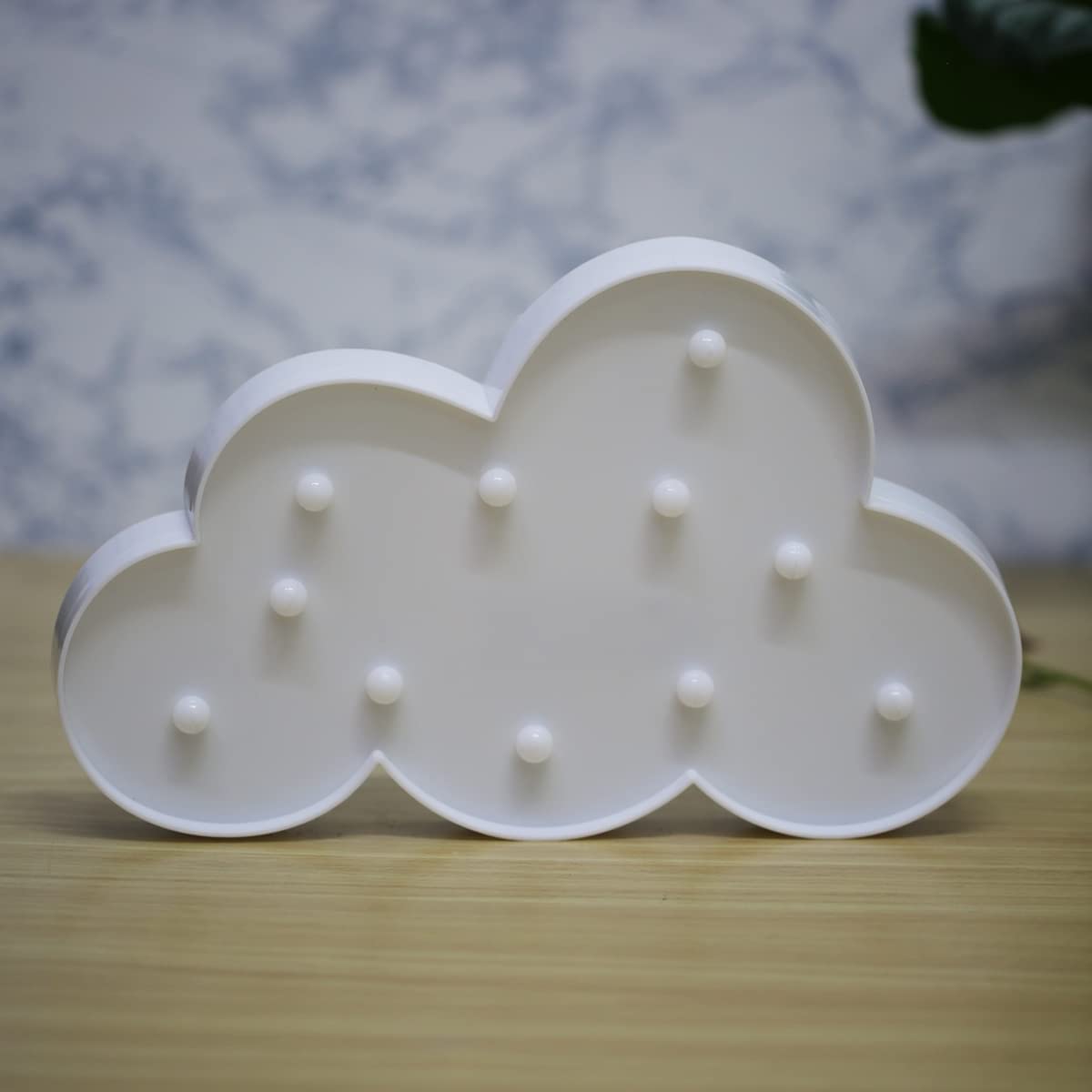 Wonderland Cloud Night Light LED Marquee Sign-Baby Light-Battery Operated Nursery Lamp, Decorative Light for Kid's Room/Party/Home/Wall Décor -White