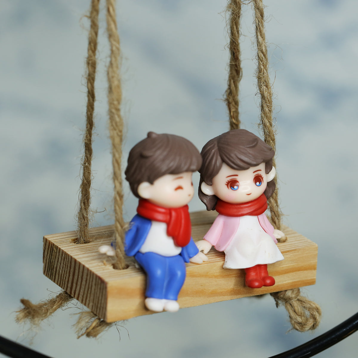 Wonderland Miniature Wooden Swing| Miniature Garden Décor | Tray Garden Accessories