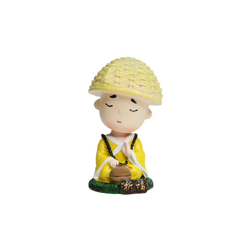 Wonderland Single piece Meditating monk with Tabla shaking head| monk statue| home décor| gift articles | gift item