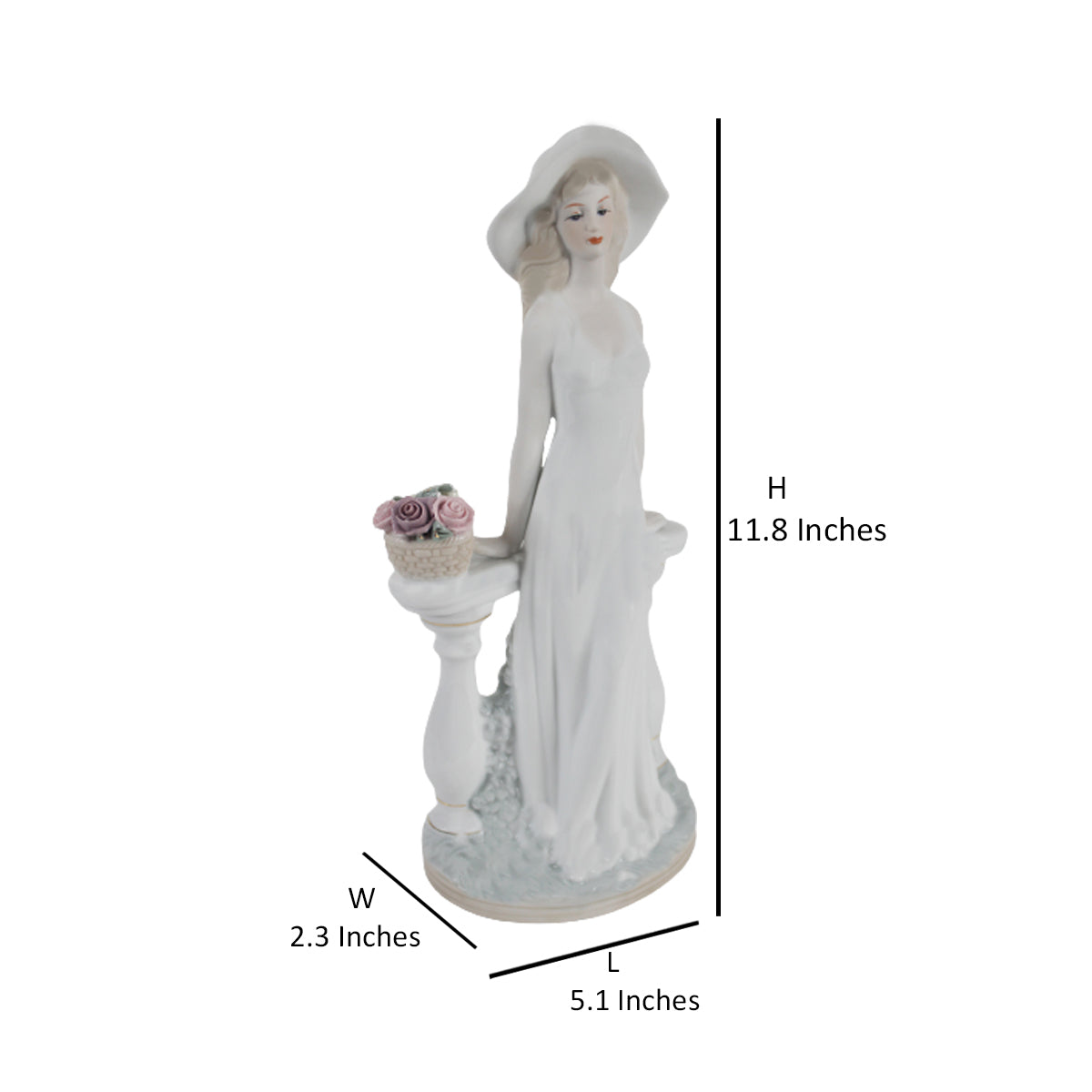 Victoria Lady fine porcelain figurine with pillars, showpiece, home décor