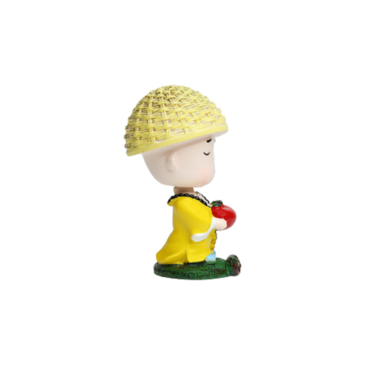 Wonderland Single piece Meditating monk with Apple shaking head| monk statue| home décor| gift articles | gift item