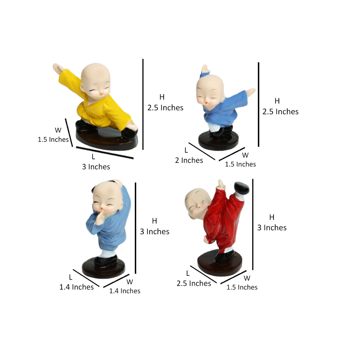 Wonderland ( Set of 4 ) Kung fu monks| monk statue| home décor| gift articles | gift item