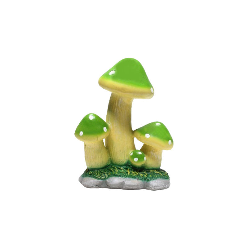 Wonderland resin mushroom garden décor in green | garden statue |Resin mushroom figurine|Fairy garden mushroom