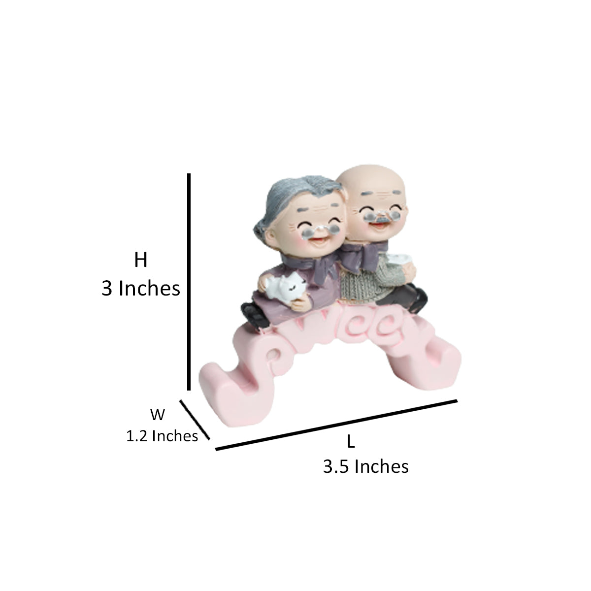 Wonderland Single Piece Sweet Old Couple| figurine statue| home décor| gift articles | gift item| Shelf Décor