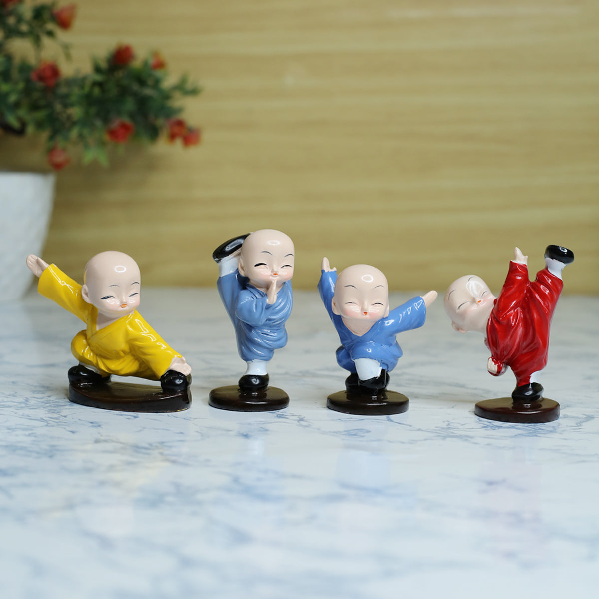 Wonderland ( Set of 4 ) Kung fu monks| monk statue| home décor| gift articles | gift item