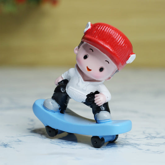 Wonderland Single piece Boy on stake board Miniature| figurine statue| home décor| gift articles | gift item