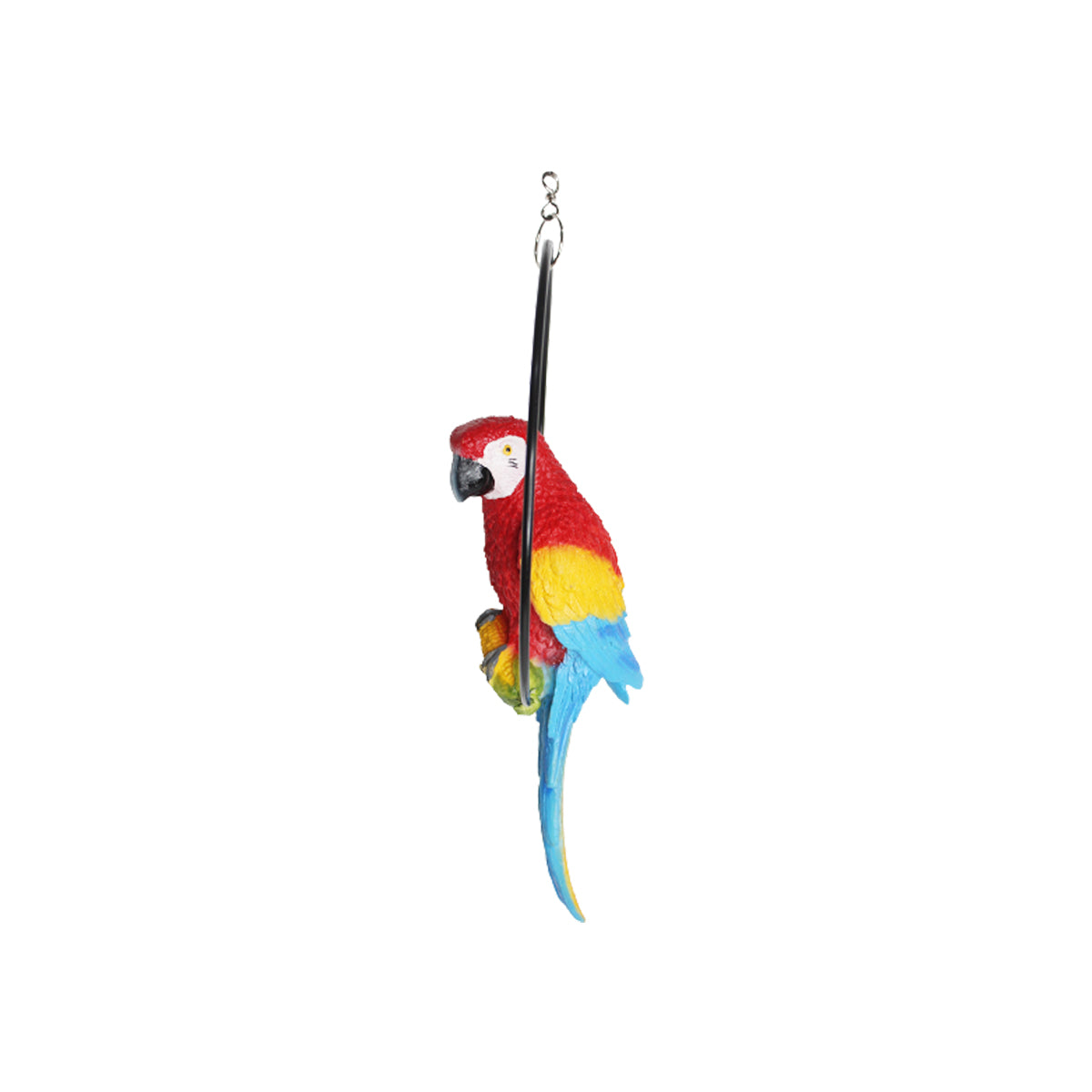 Imported Red Parrot in Ring for Hanging, Home and Garden Decor