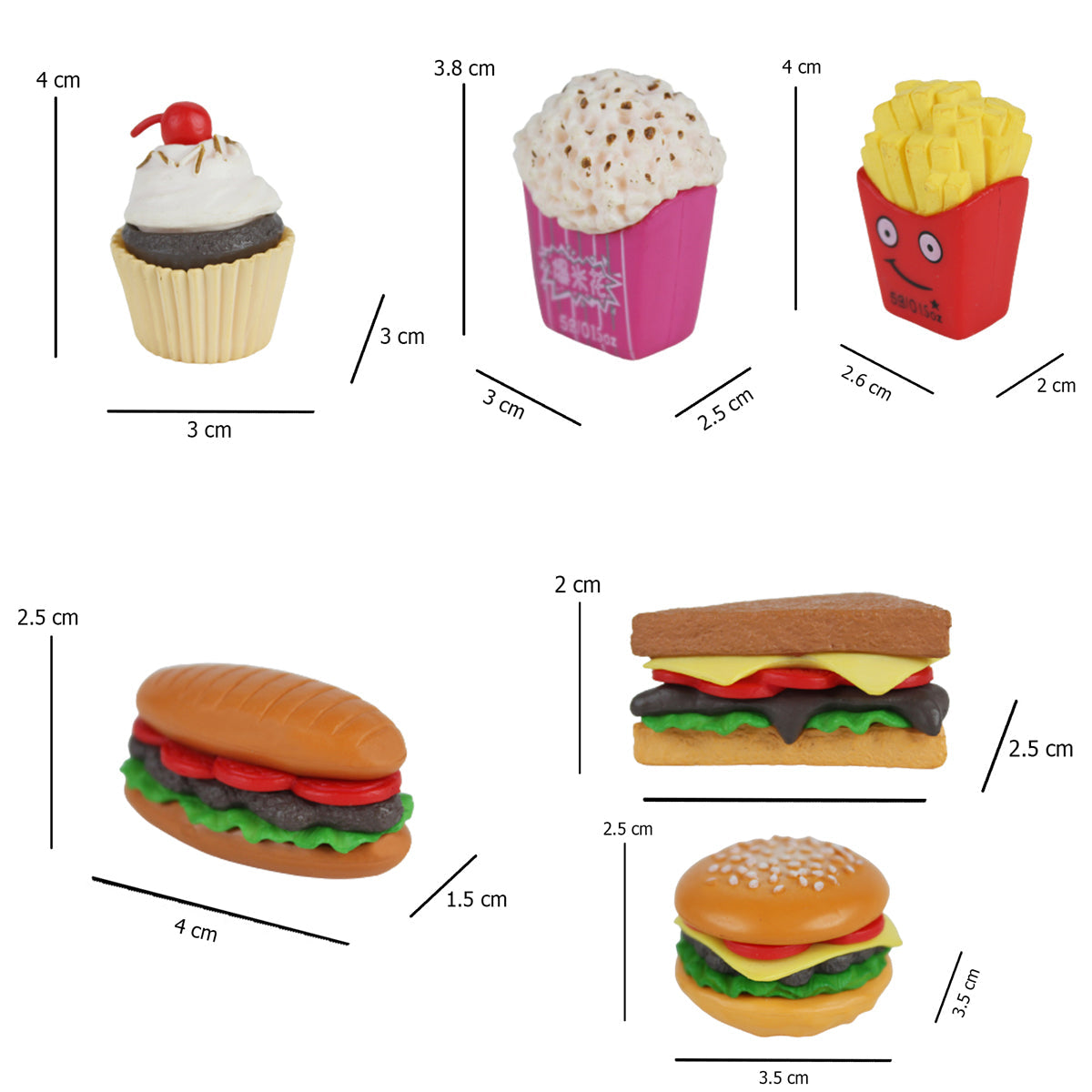 Miniature Toys : (Set of 6) Fast Food