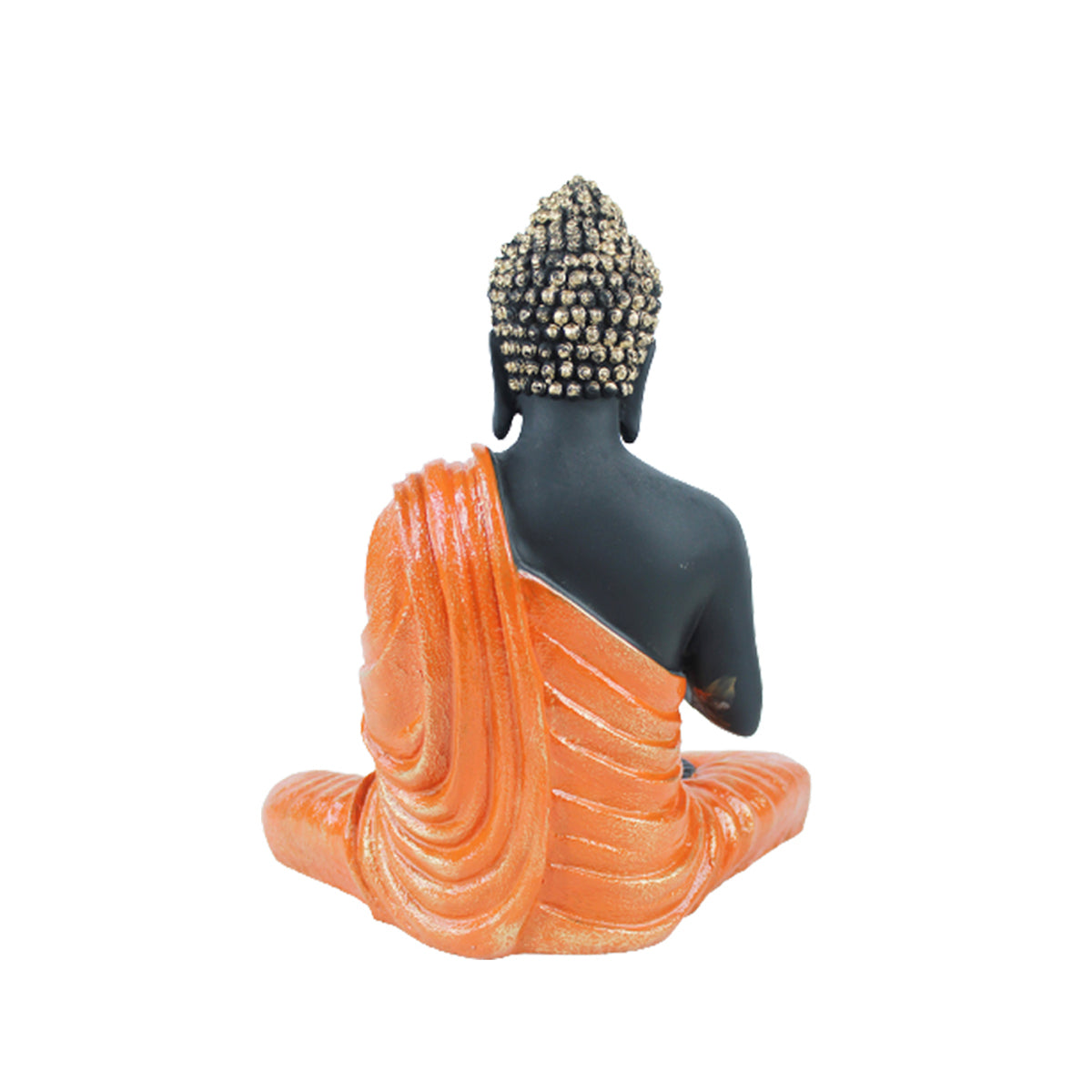 14 inches Buddha Statue for Home Decoration (Orange & Black)