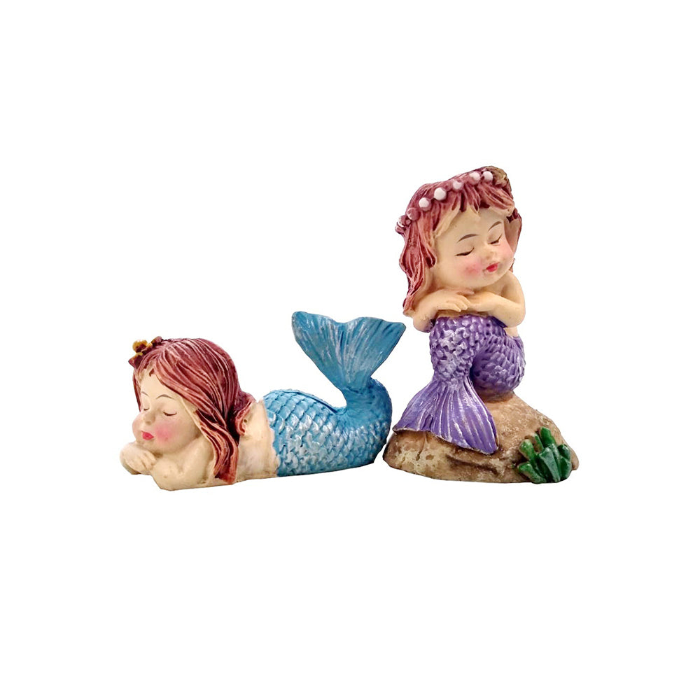 Miniature Toys : (2 Pc/Set) Mermaid Garden Bonsai Miniature for Decoration