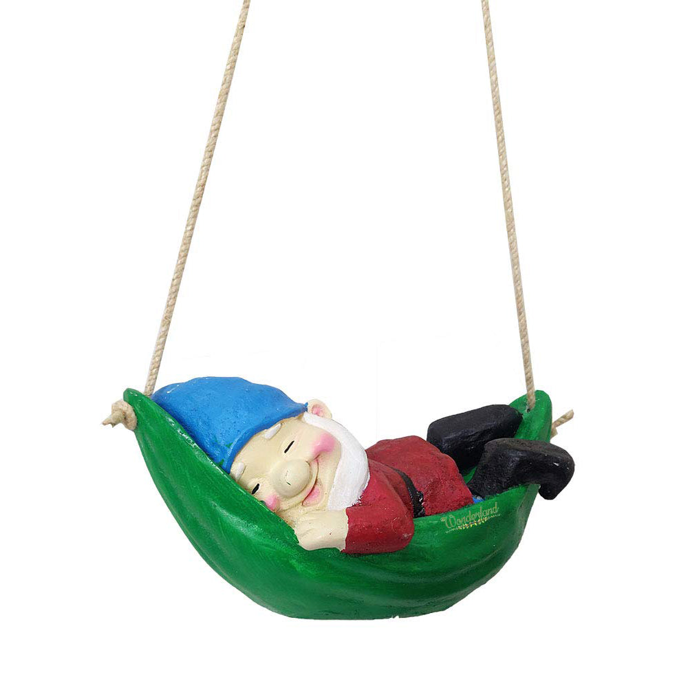 Gnome on Hammock for Balcony and Garden Decoration