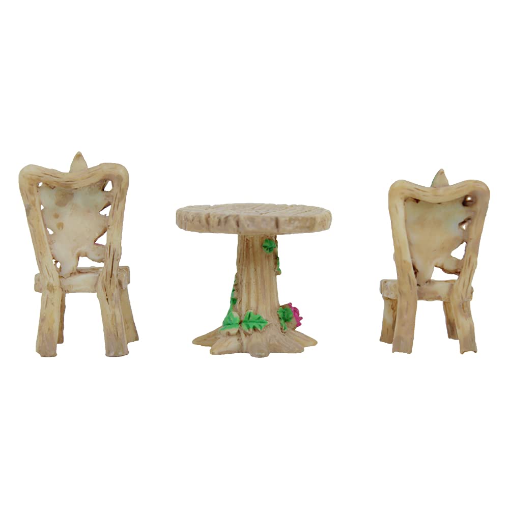 Miniature Toys : (Set of 3) Table and Chairs with Flower Design