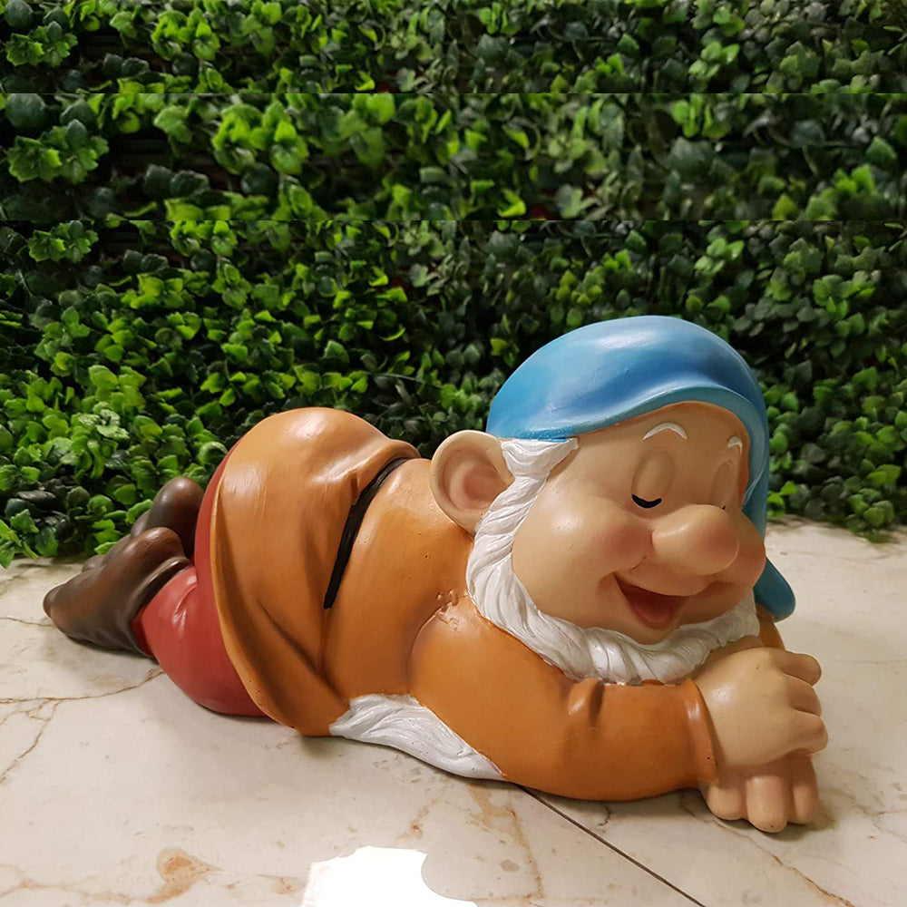 Sleeping Gnome/Dwarf for Garden Decoration (Blue)