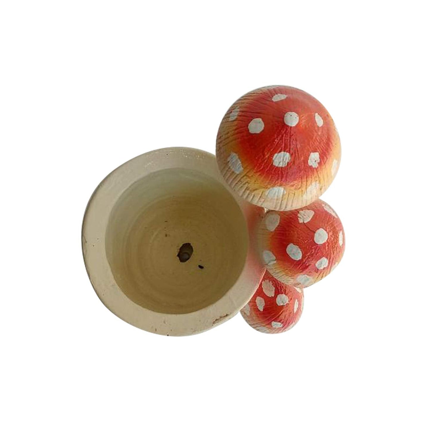 Wonderland Polyresin Mushroom Planter Pot, Red, 6.2x5.2x7.1 inch, 3 Pc