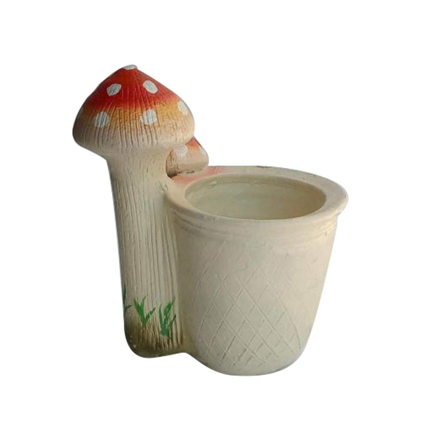 Wonderland Polyresin Mushroom Planter Pot, Red, 6.2x5.2x7.1 inch, 3 Pc