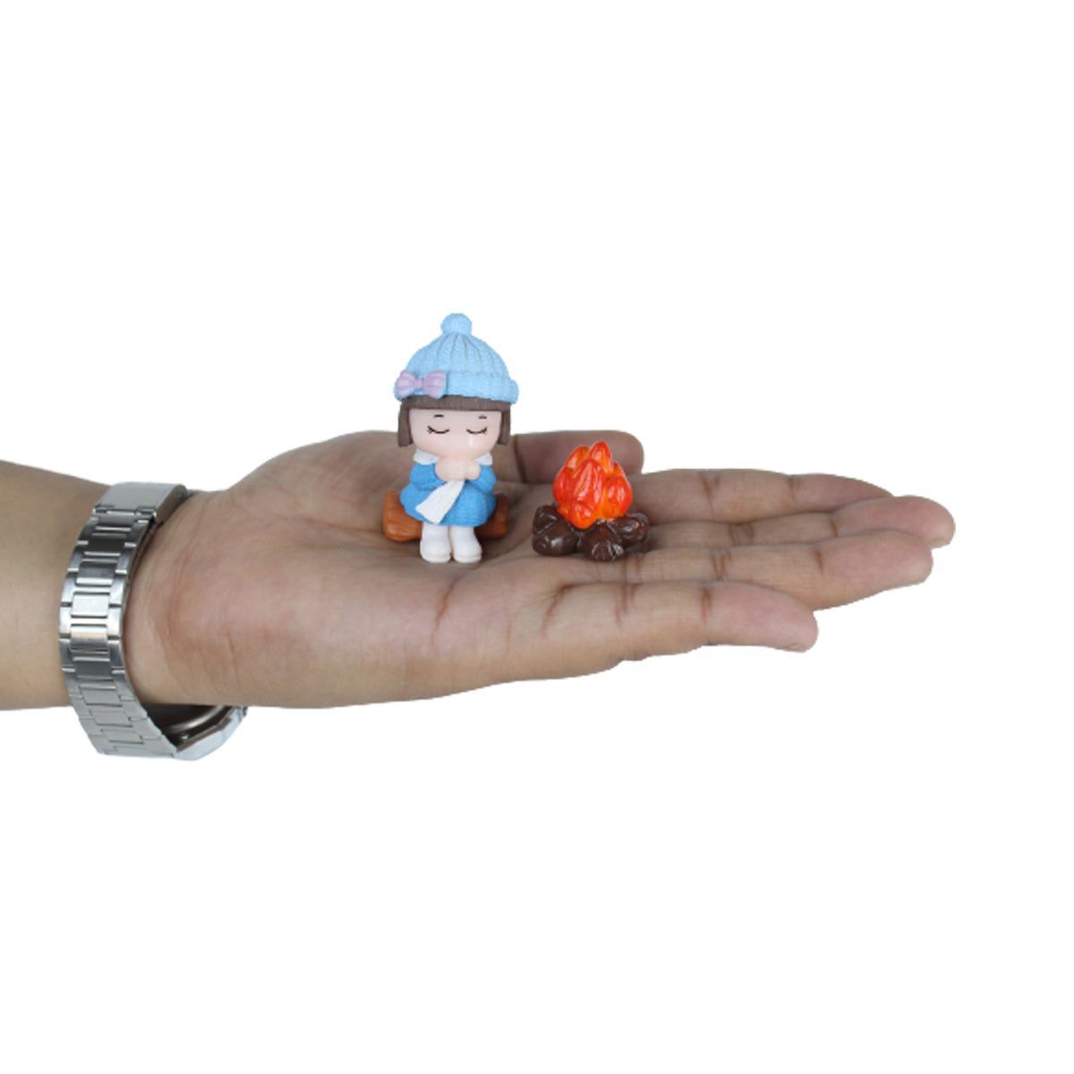 Miniature Toys : Kids with Bonfire Miniature Toys (Blue & Pink)