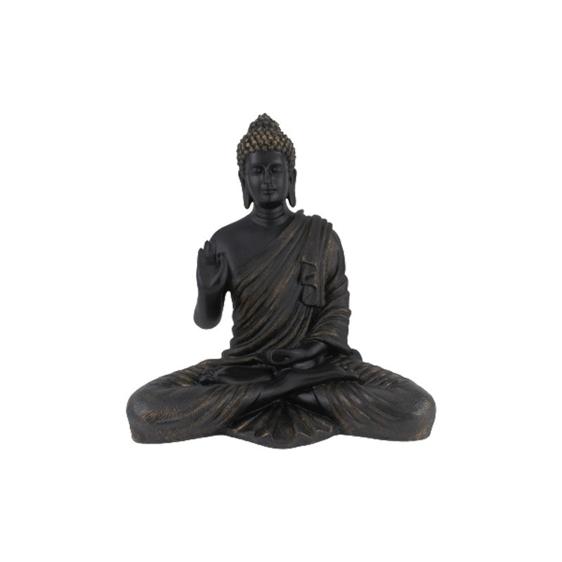 Wonderland Resin 14'' Black Buddha (Aashirwad)