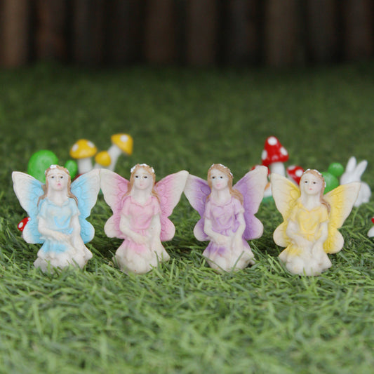 Miniature Toys : (Set of 4) Small Fairy Dolls for Fairy Garden Accessories