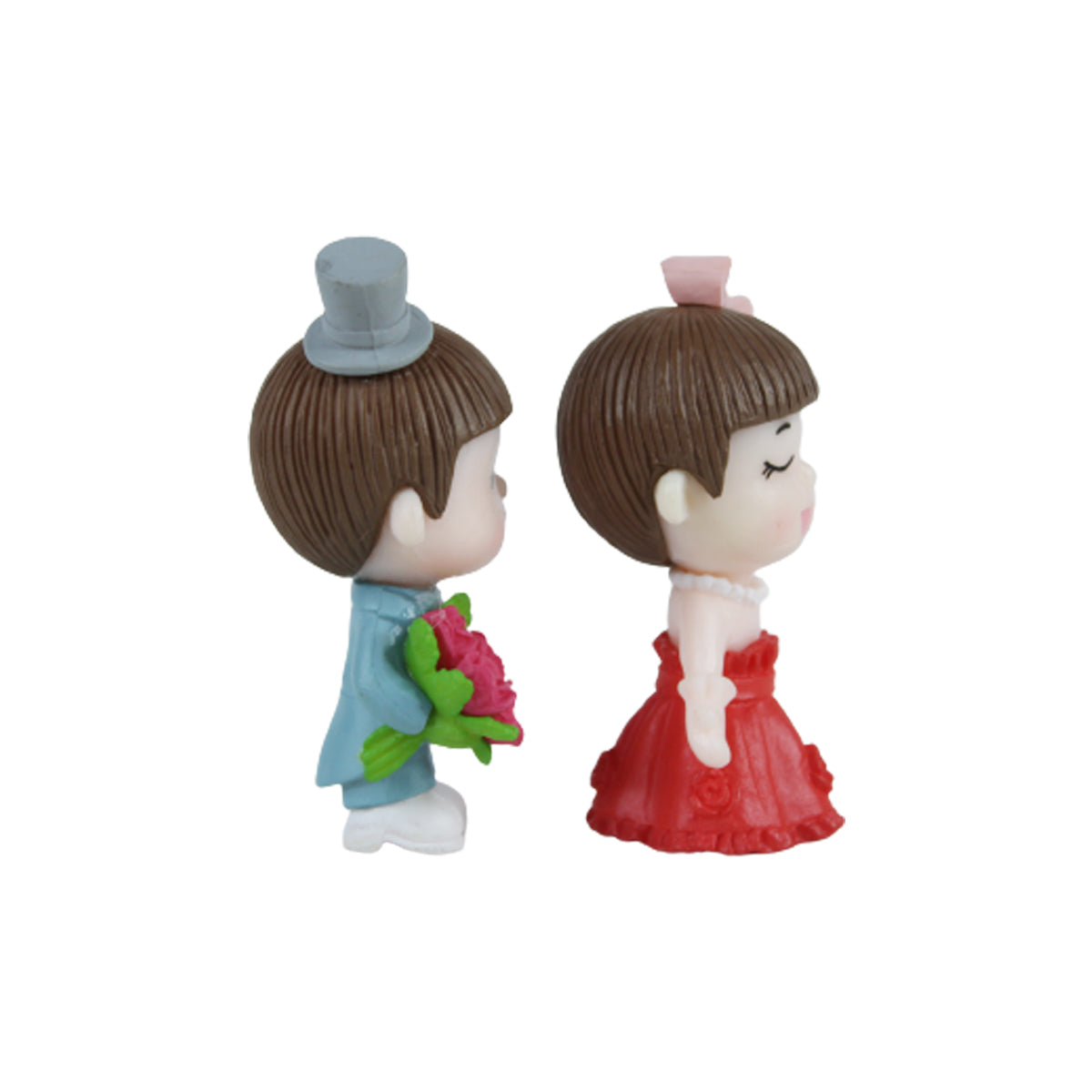 Wonderland ( Set of 2 ) Wedding Bride & Groom (Red & Blue)  Miniature toys