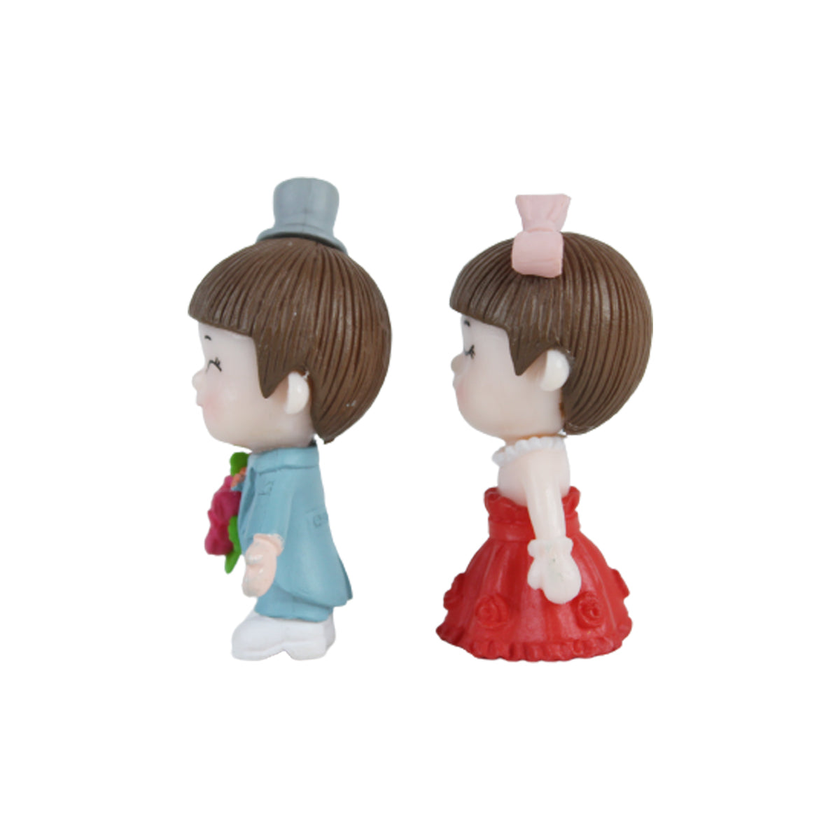 Wonderland ( Set of 2 ) Wedding Bride & Groom (Red & Blue)  Miniature toys