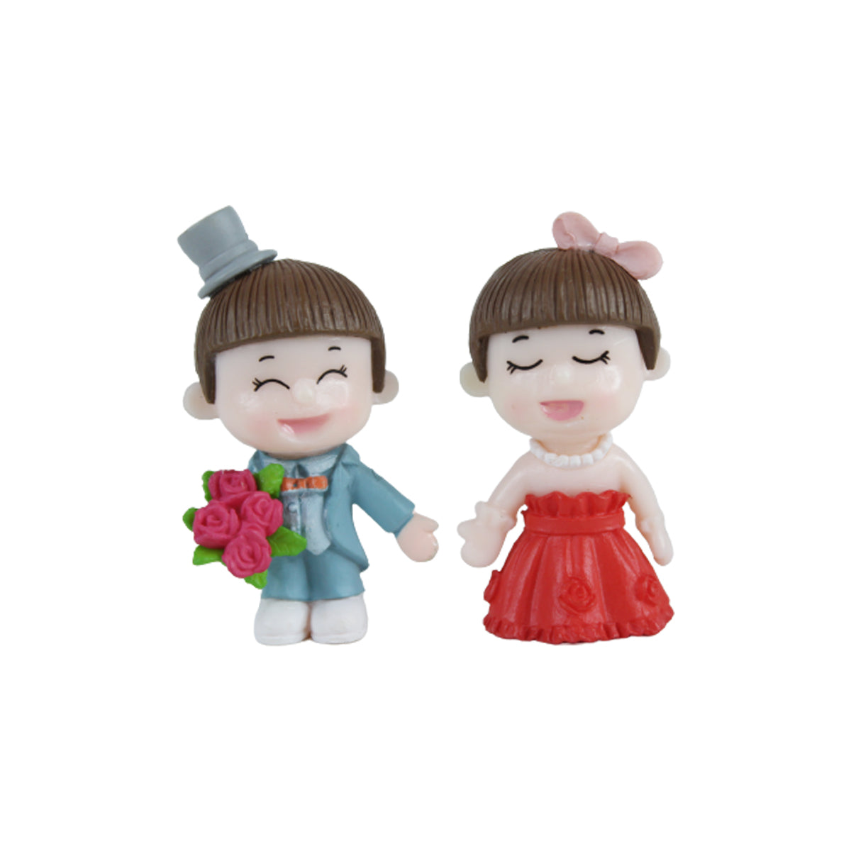 Wonderland ( Set of 2 ) Wedding Bride & Groom (Red & Blue)  Miniature toys