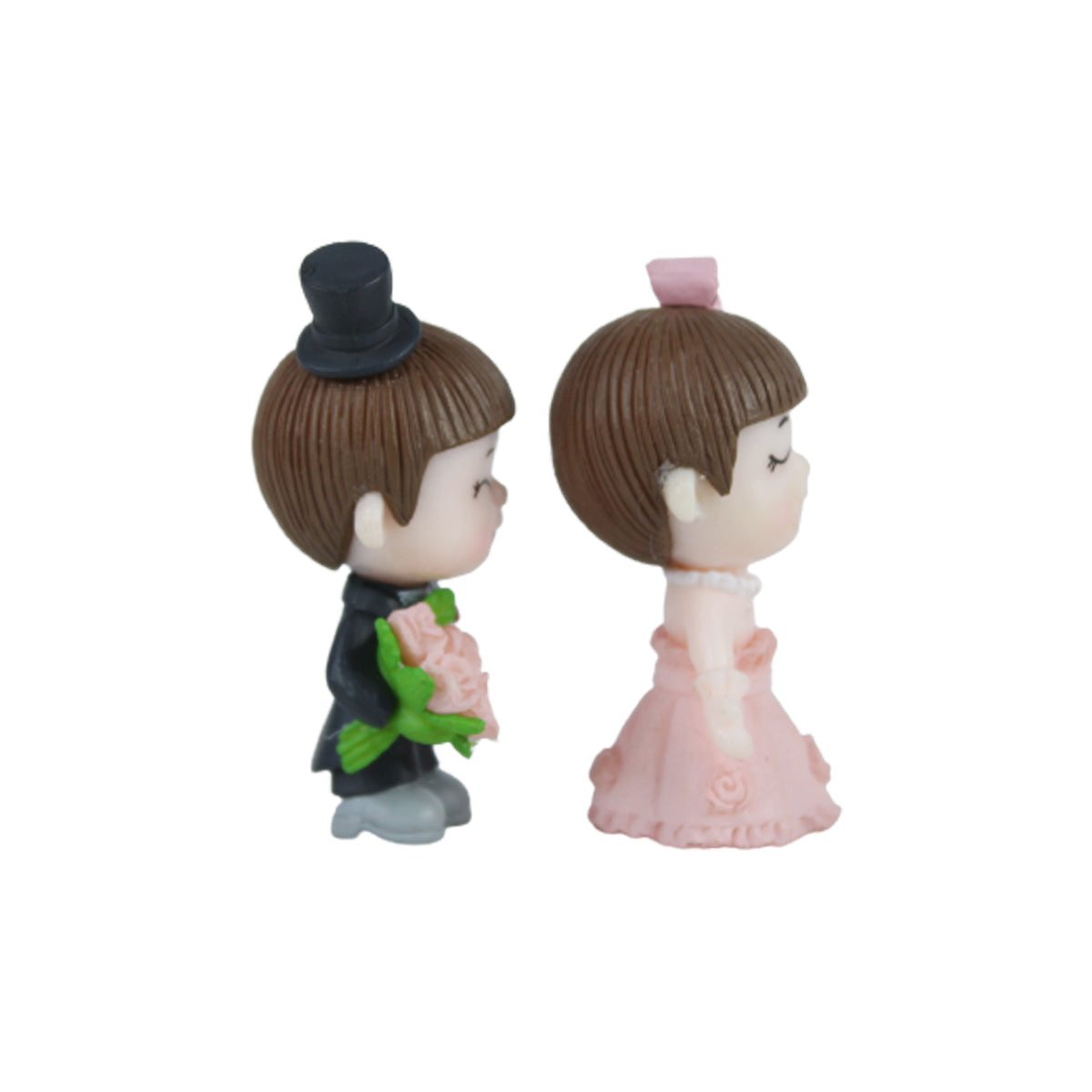 (set of 2) Wedding Bride & Groom (Pink & Black)  Miniature toys