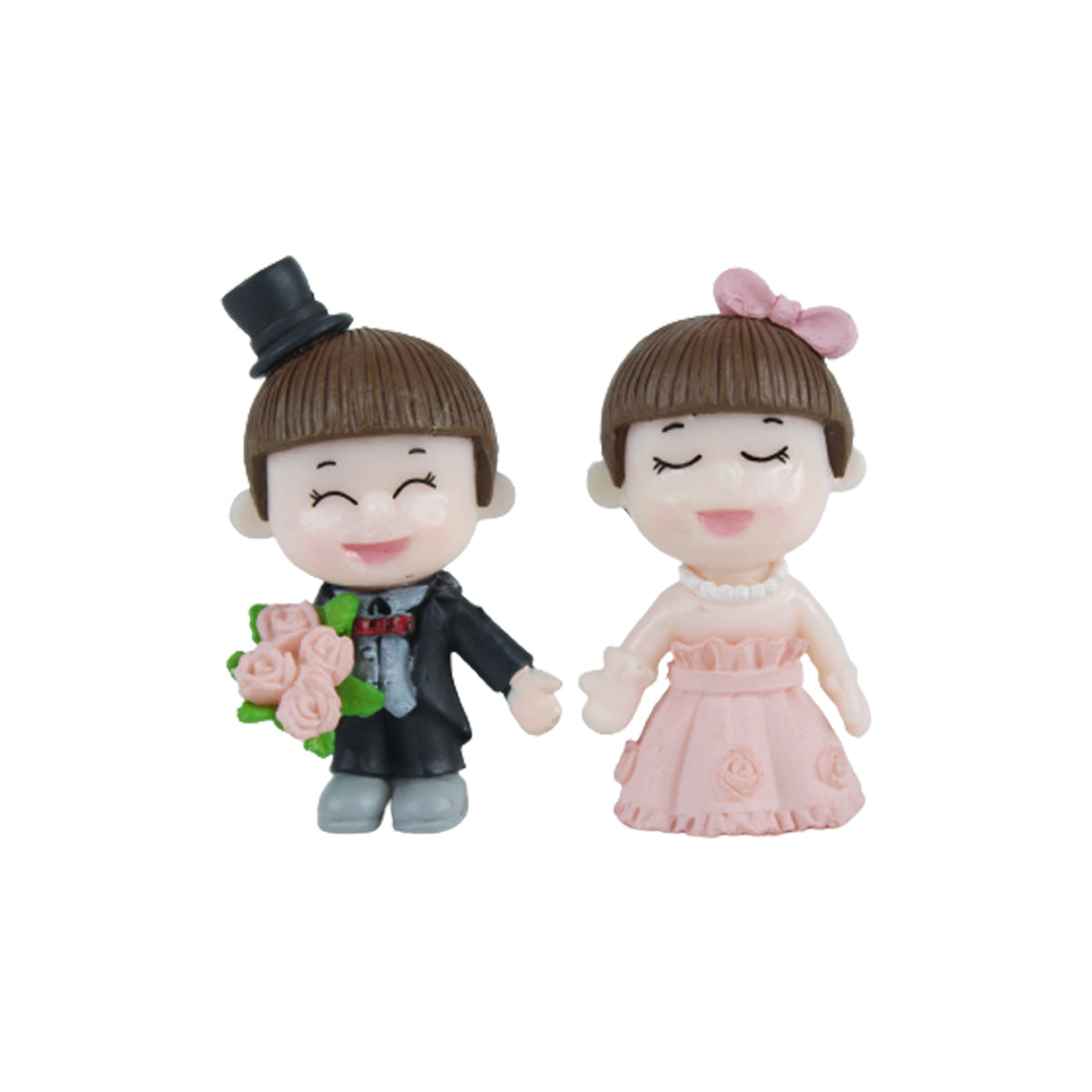 (set of 2) Wedding Bride & Groom (Pink & Black)  Miniature toys