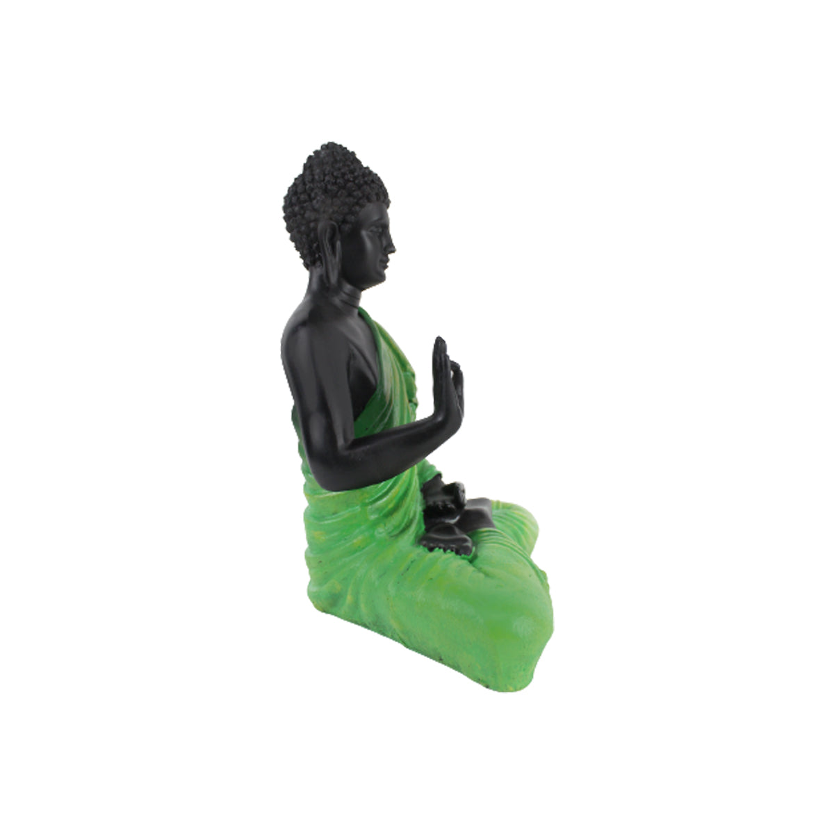 Wonderland Resin 14'' Green Buddha with Black Body (Aashirwad)