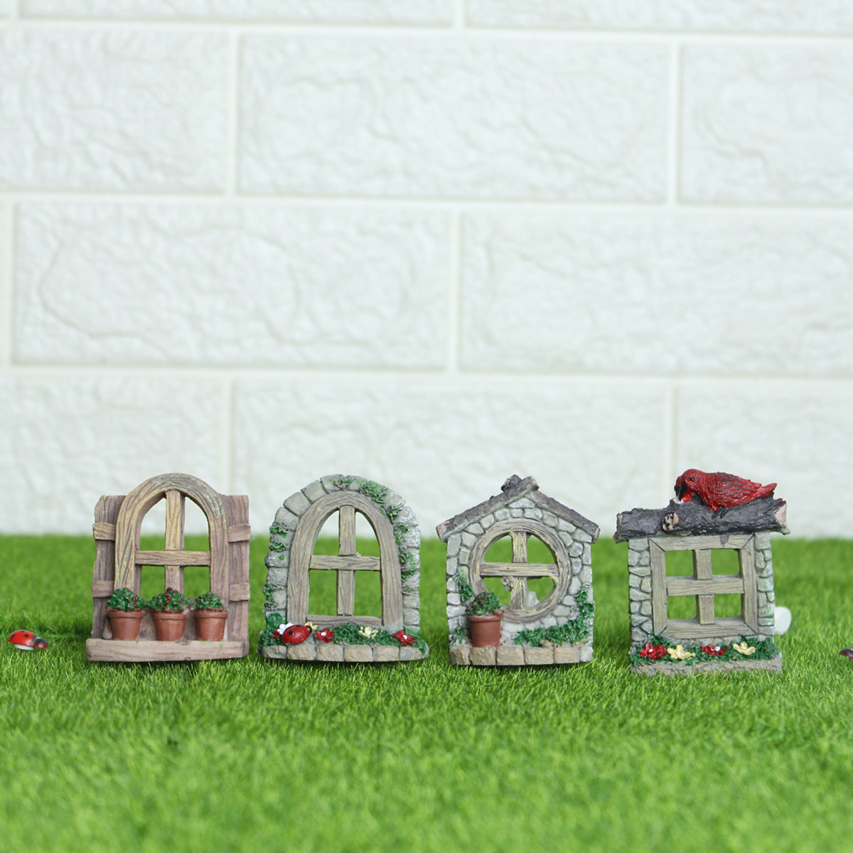 Miniature Toys : (Set of 4) Windows for Fairy Garden Accessories