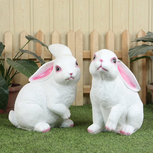 (Set of 2) Very Big Rabbits Statue for Garden Decoration