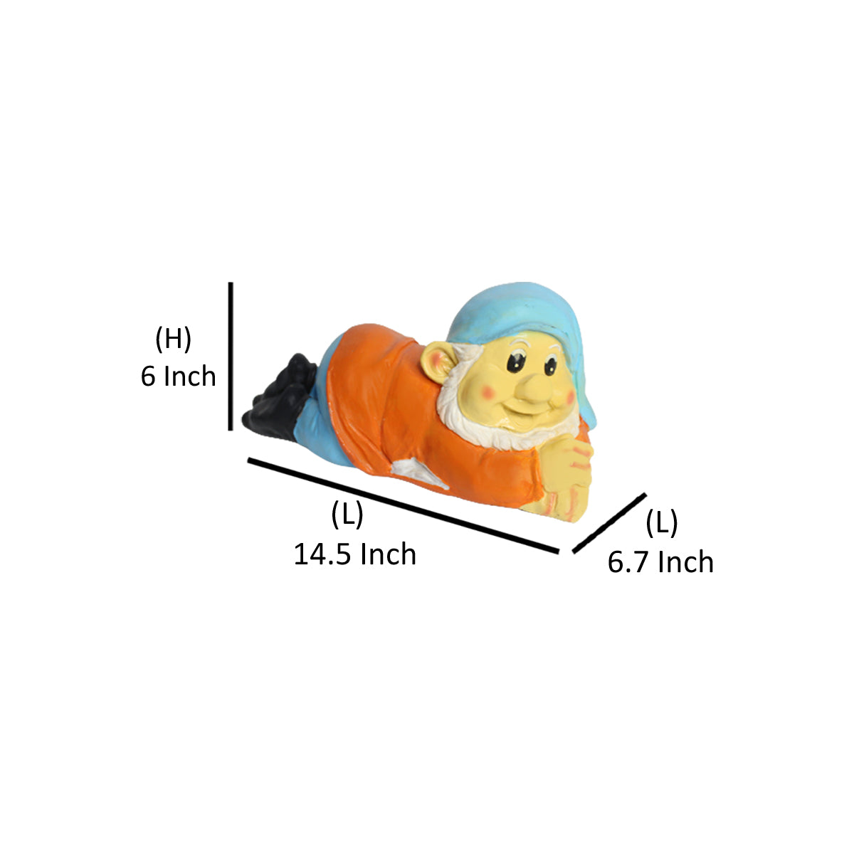 Sleeping Gnome/Dwarf for Garden Decoration (Blue)