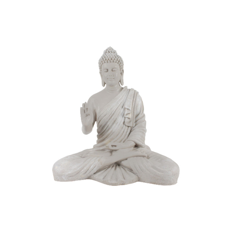 Wonderland Resin 14'' Off white Buddha (Aashirwad)