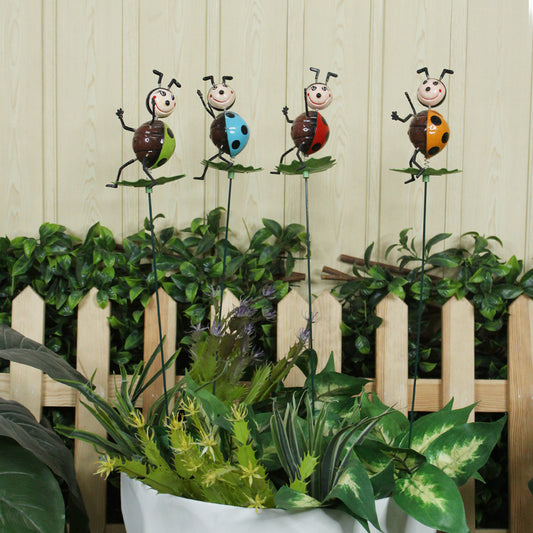 (Set of 4) Colourful Ladybug Garden Stake/Stick for Garden Decoration