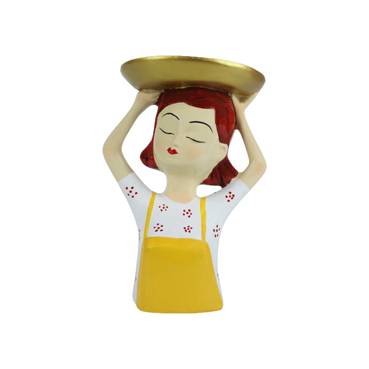 Girl Holding Platter Statue