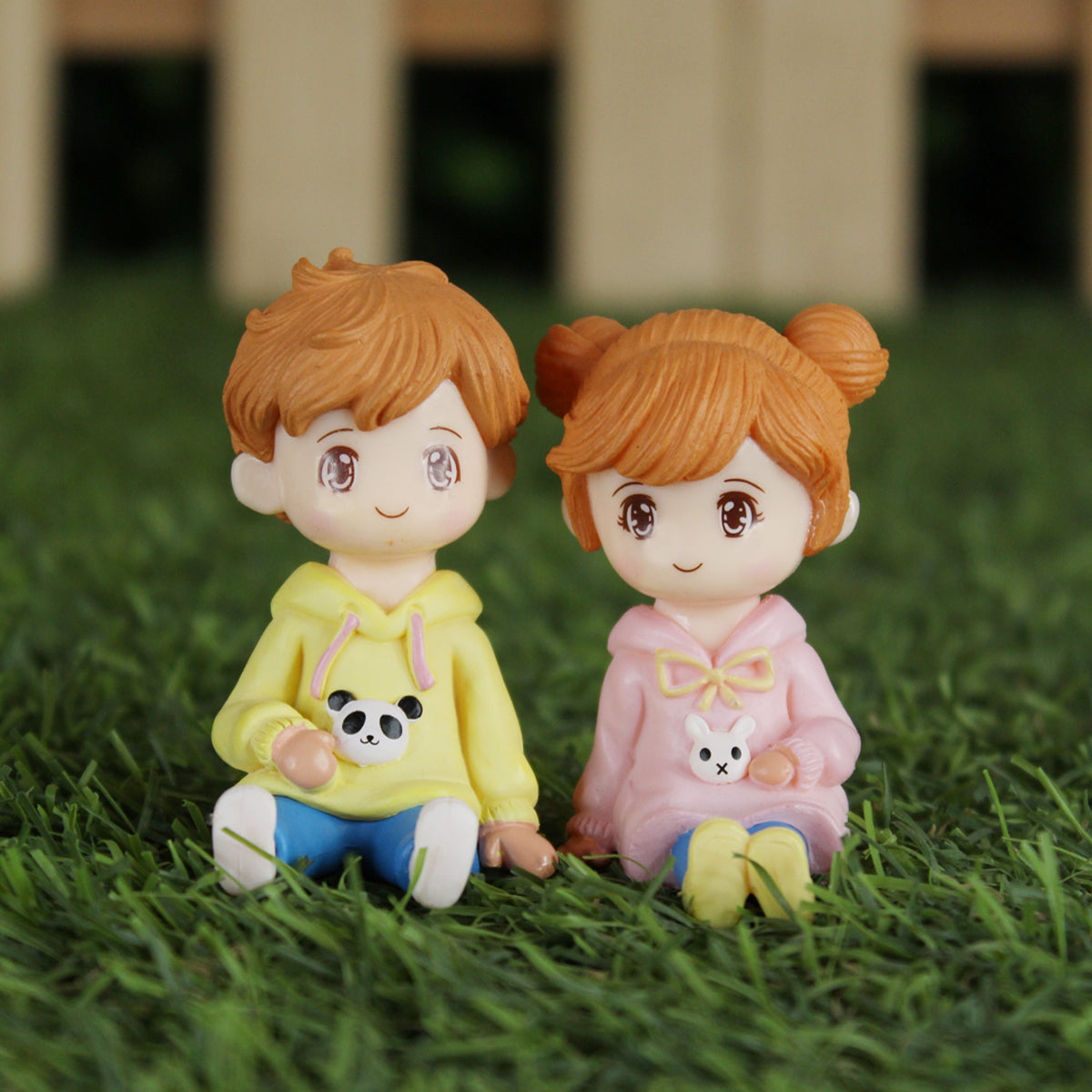 Miniature Toys : Orange Hair Kids (Yellow & Pink)