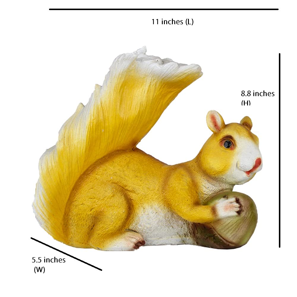 Wonderland SET of 2 Squirrels statue | Material Resin | Length 10 Inches | for Inside or Outside your home | garden decor, garden decoration, home decor, squirrel statue, balocny decoration