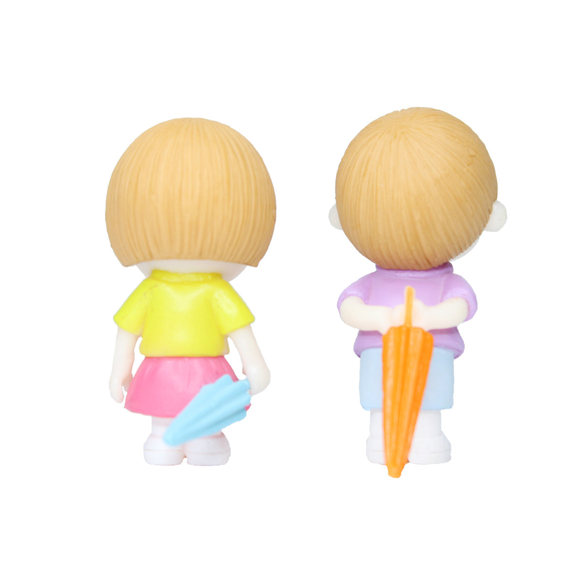 Miniature Toys : (Set of 2) Girl Boy with Umbrella