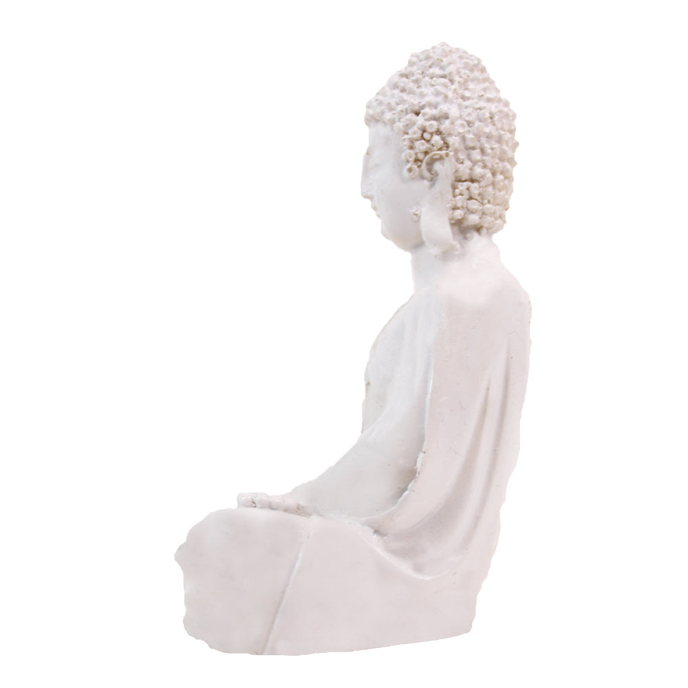 Small Buddha Statue for Home Decoration (White)