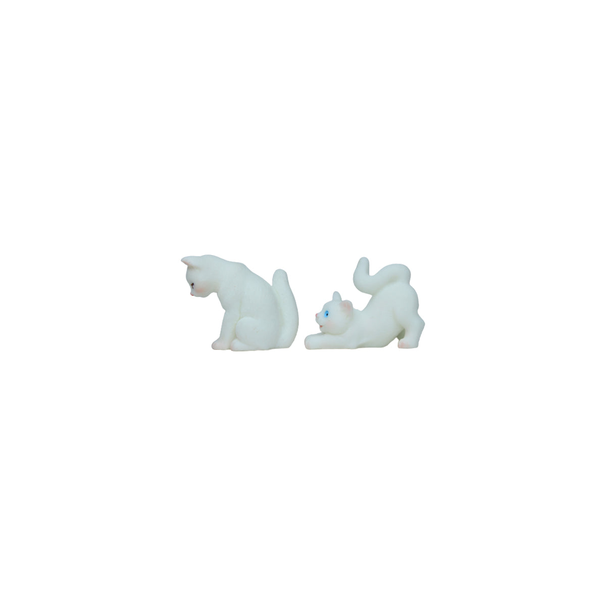 Miniature Toys : (Set of 4) White kitty for Fairy Garden Accessories