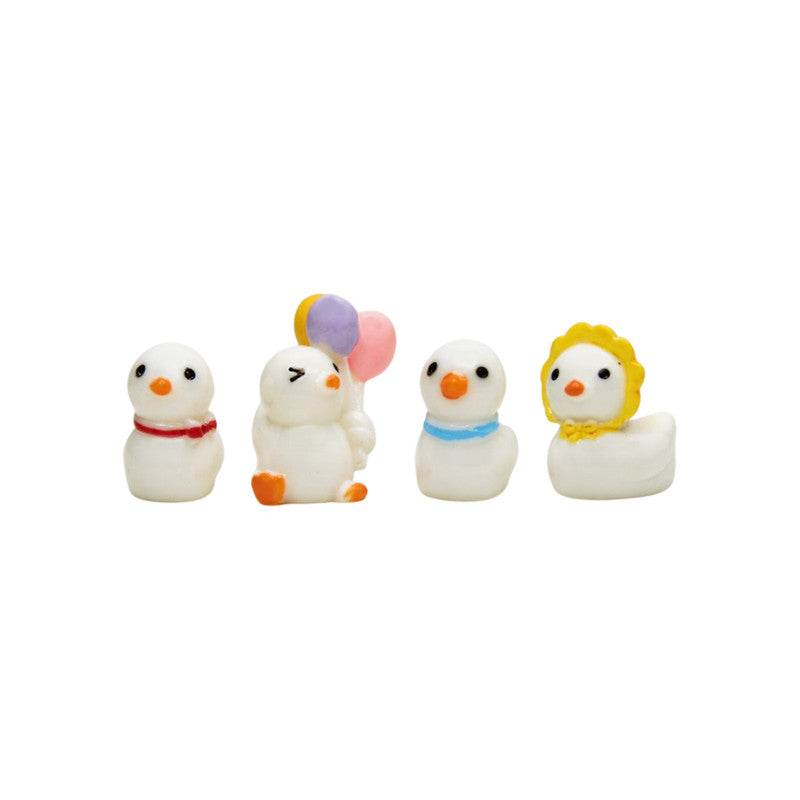 Wonderland imported miniatures ( pack of 4 ) cute baby ducks in white