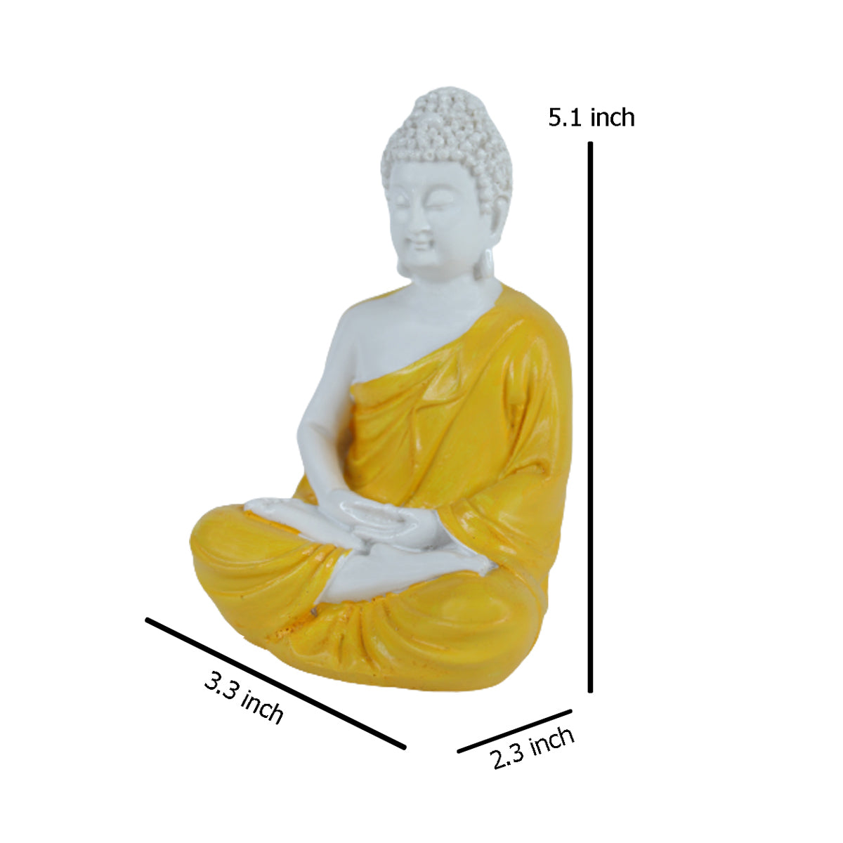 Our Green Window (5 inch) Small Buddha Statue (Yellow)
