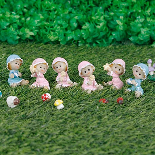 Wonderland Miniature Toys Set of 6 baby ( Miniature garden accessories for tray garden )