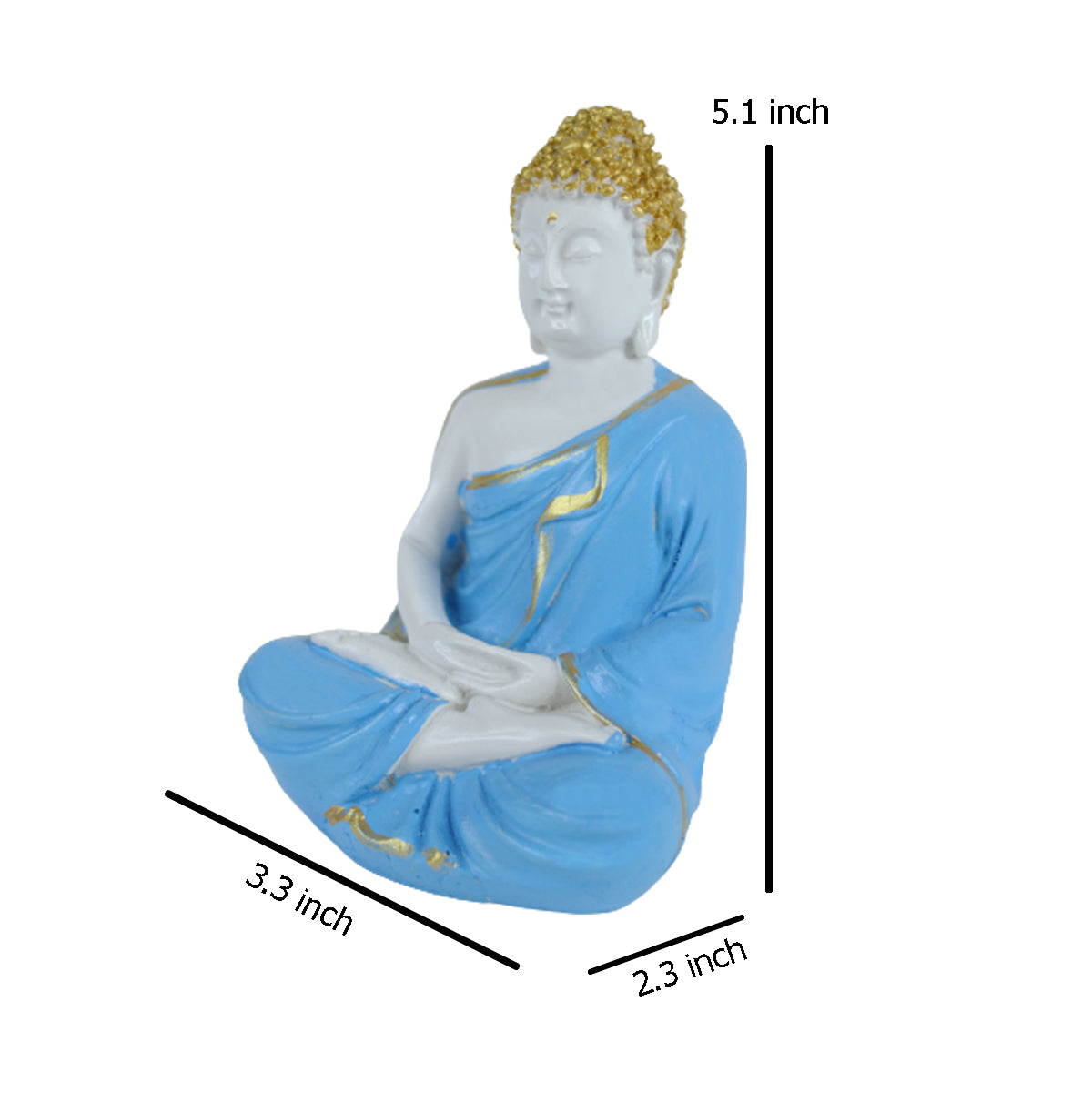 (5 inch) Small Buddha Statue (Blue)