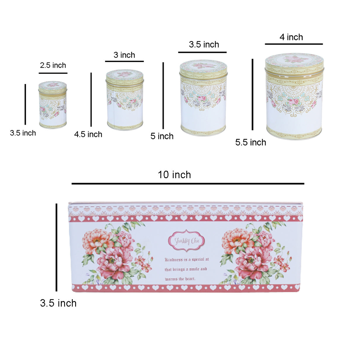 Vintage Chic Style Small Containers and Tissue Box