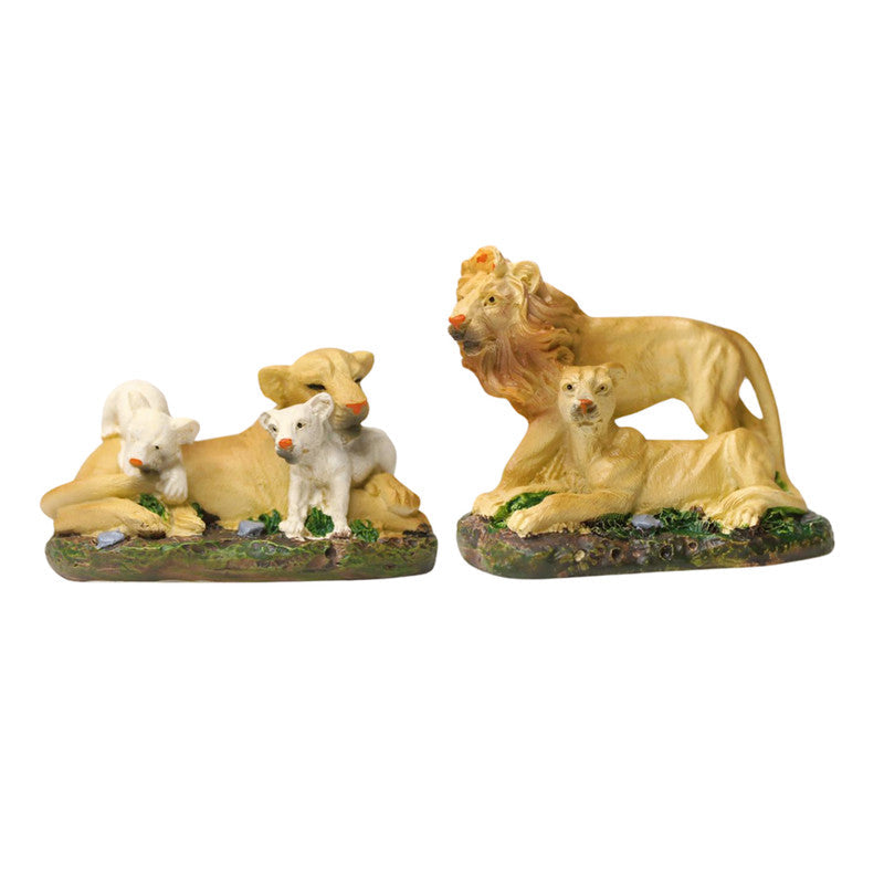 Wonderland resin miniature set of 2 lions|Tray Gardening Décor