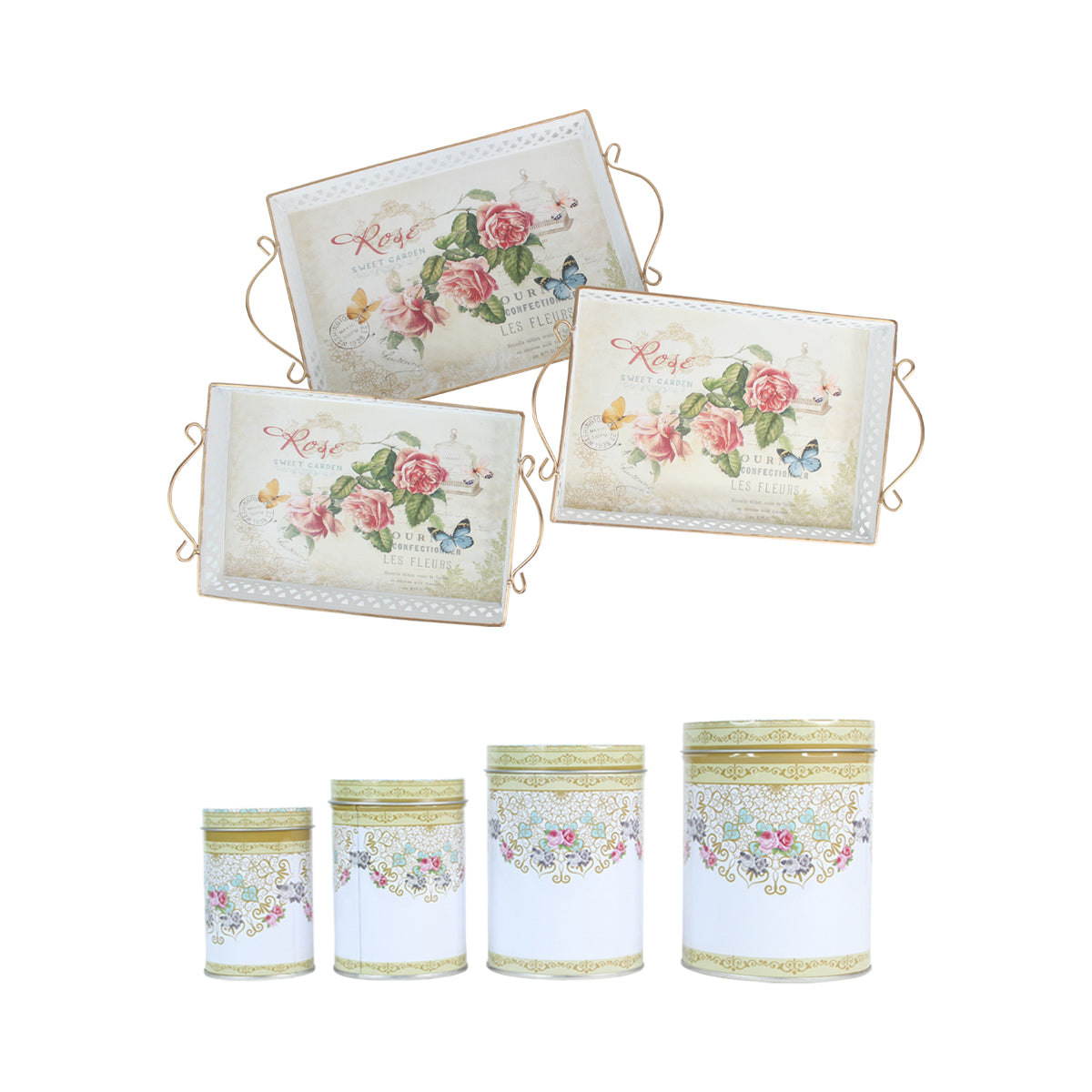 Vinatge Chic Style Trays and Small Containers